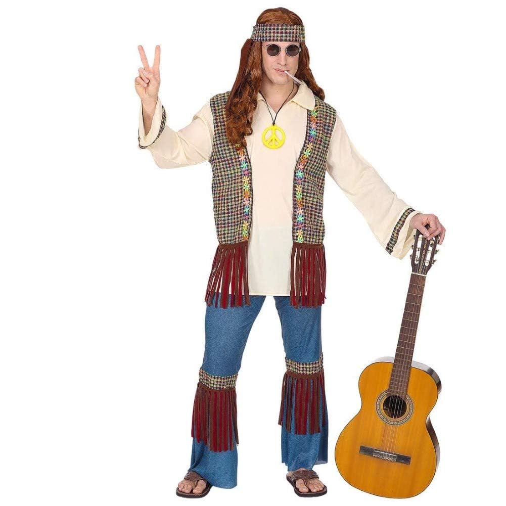 Widmann Fancy Dress Costume Mens Male Happy Hippie Adult 60s 70s Retro Outfit XL