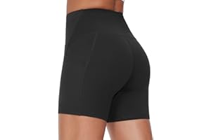 Dragon Fit Women's Athletic Biker Shorts High Waisted Stretch Workout Yoga Running Shorts with Pockets