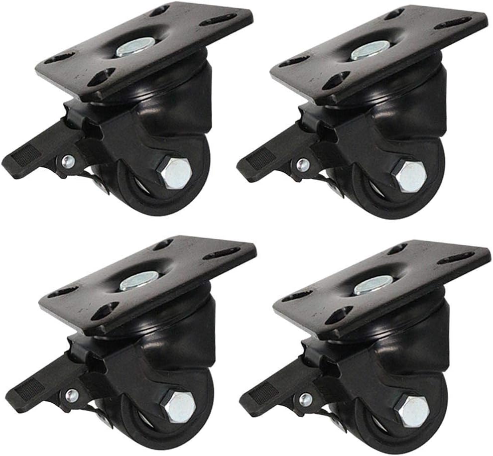 Ggshop Set Of 4 Pieces Heavy Duty Stainless Steel Double Bearing Heavy Duty Nylon Roller Casters 500kg Furniture Casters 2in/2.5in/3in