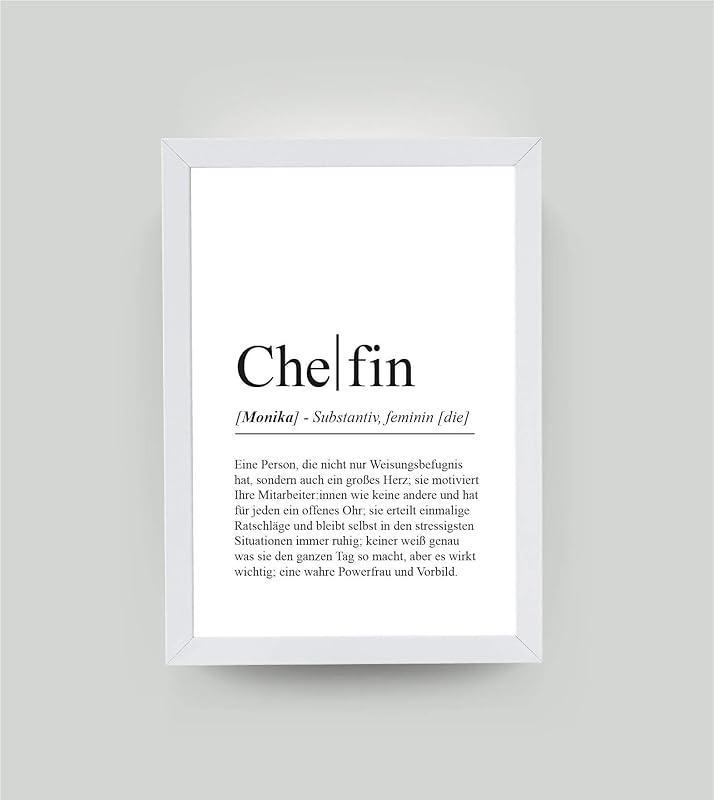 Personalisiertes Definitionsposter"CHEFIN“ Geburtstag, Bedanken, beste Weihnachten
