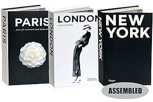 ELEFOCUS 3 Pcs Black And White Decorative Books For Home Decor, New York London Paris Fake Books Decor For Coffee Table, Fashion Books For Decoration Coffee Table, Elegant Book Decorations For Living Room