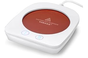 VOBAGA Coffee Warmer & Mug Warmer for Home Office Desk Use, 20Watt Electric Cup Beverage Warmer Plate with 3 Temperature Sett