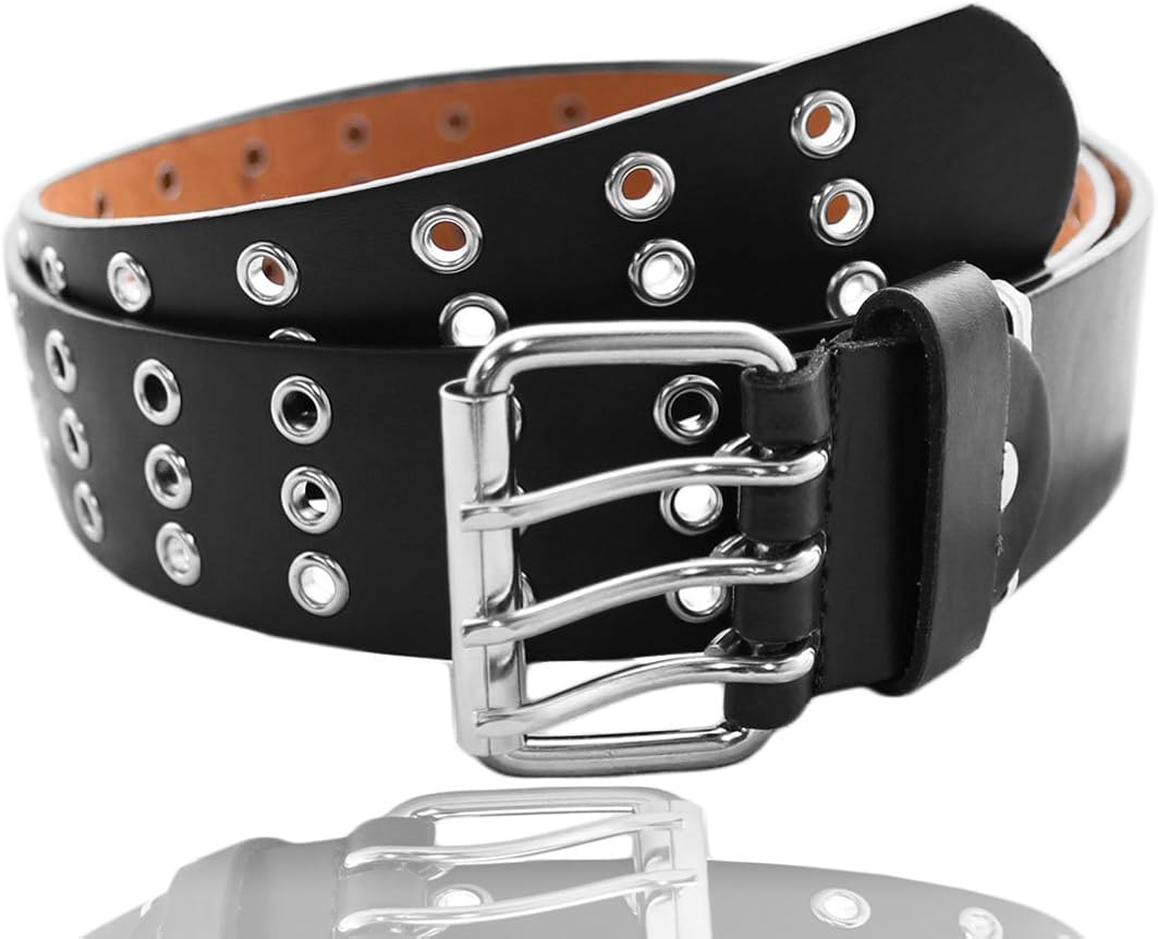 Eurosport Triple Row 3 Hole Genuine Leather Belt BW9916 at Amazon