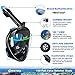 WSTOO Full Face Snorkel Mask,Foldable 180° Panoramic View Snorkel Mask,Anti-Fog Anti-Leak Design with Detachable Camera Mount for Adults & Kids (Black/Blue-Old, L/XL)