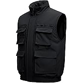 Mens Vest Men's Winter Vest Outerwear with Pockets Fleece Lined Water-Resistant