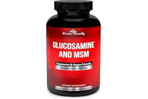 Divine Bounty Glucosamine Sulfate Supplement (2000mg per Serving) with MSM - 240 Small Vegetarian Capsules - No Shellfish or Harmful Additives