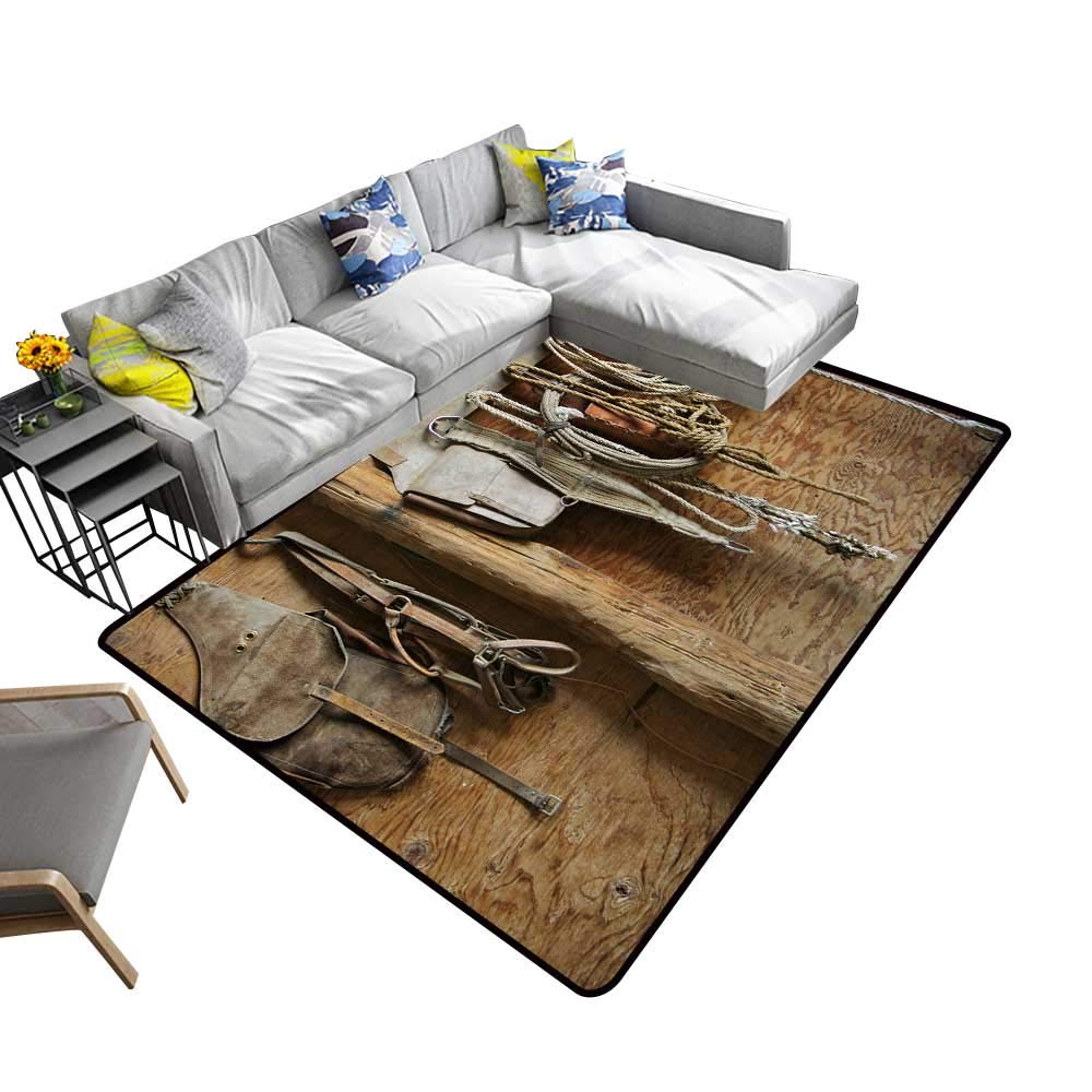 Amazon Com Alsohome Modern Abstract Area Rug Saddle Tack