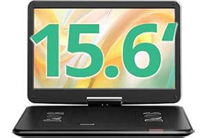 YOTON 17.5" Portable DVD Player with 15.6" HD Swivel Screen for Car and Kids, 4-6 Hours Working Time with Built-in Battery, Dual Stereo Speakers, USB/SD/AV/Audio/Gamepad Support [Not Support Blu-Ray]
