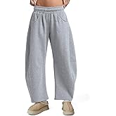 FACDIBY Womens Barrel Ankle Sweatpants Fleece Lined Baggy Sweat Pants Interior Drawstring Trousers with Pockets
