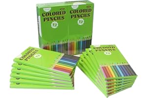 S & E TEACHER'S EDITION 144Pcs Colored Pencils, Pre-sharpened, coloring pencils for adults kids Christmas Gifts 12 Colors, 12pcs/box, 12Boxes, Total: 144Pcs.