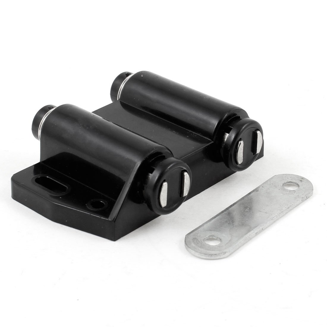 Sourcingmap a13071600ux0613 6.7cm Width Double Magnetic Press Head Plastic Door Catch Latch, Black