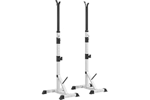 Soozier 2-Piece Barbell Rack, 53.5"-69.3" Height Adjustable Squat Rack Bench Press Rack, 440LBS Capacity