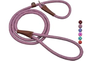 MayPaw Dog Leash Rope Slip Lead,1/4"-5Ft Sturdy Nylon Puppy Leash- Colorful Adjustable Training Pet Leash for Small and X-Small Dogs