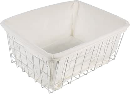 Atreehk - Cesta de almacenamiento de alambre con forro de tela