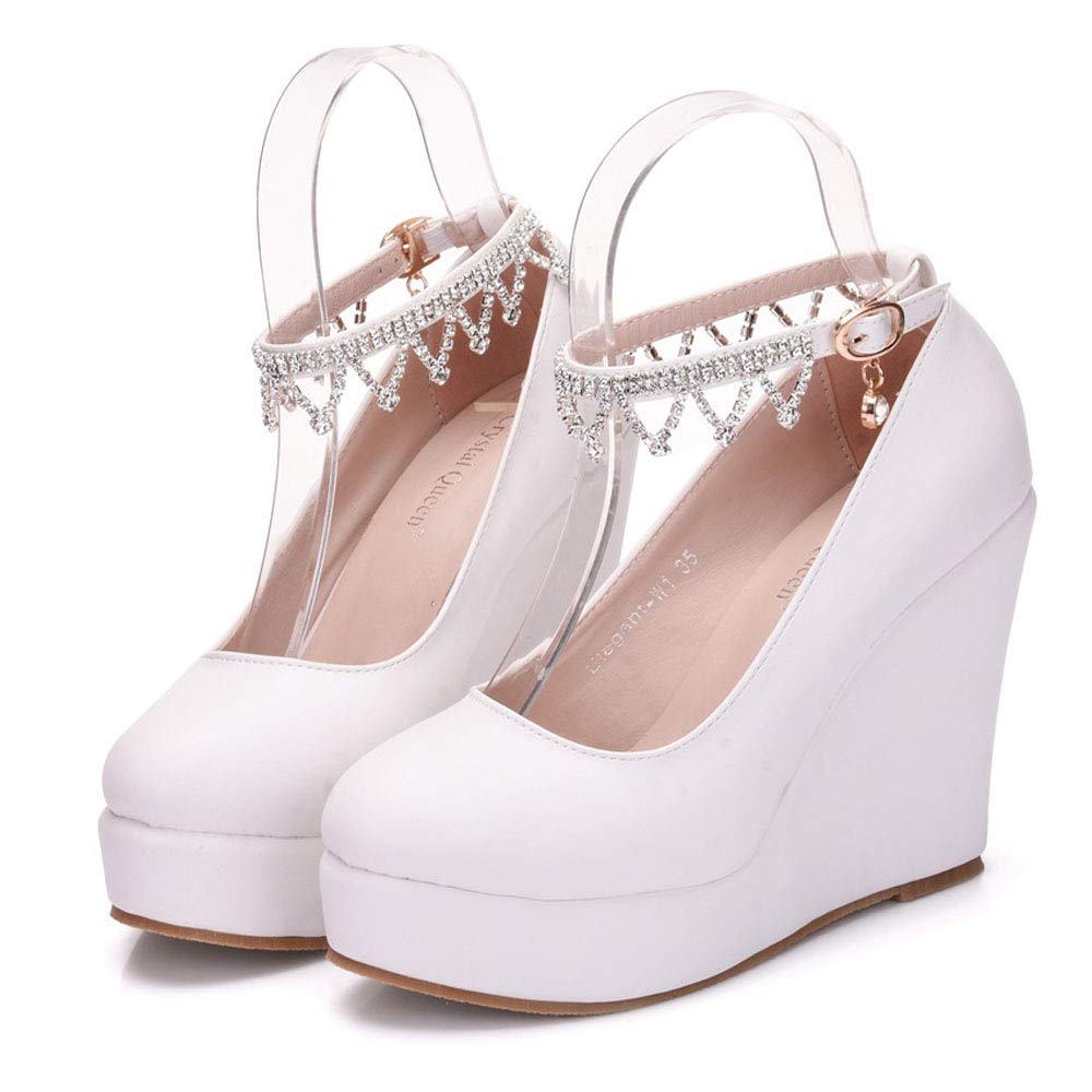 Lbtsq Scarpe Da Donna China Tacco Tacco Unico Scarpa 13 Cm Di Altezza Pizzi Bianco Perla Vestito Da Sposa Matrimonio Scarpe Scarpe Da Donna Com Scarpe E Borse