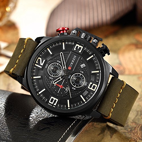 Reloj de Pulsera para Hombre, cronógrafo Deportivo, cronógrafo Rojo, Resistente al Agua, Cuarzo, Reloj Masculino Montre Homme - Imagen 5