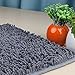 Vdomus Contour Bath Rug, Soft Shaggy U-Shaped Toilet Floor Mat Bathroom Carpet, 19 X 19 inches - Grey