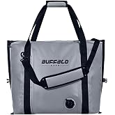 Buffalo Gear Insulated Fish Cooler - 27QT 58QT Waterproof Flat Bottom Bag, Leakproof and Fishing Kill Bag