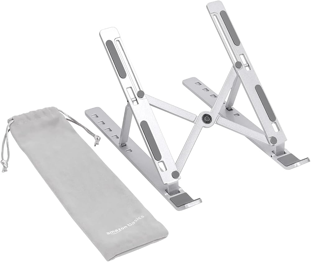 Amazon Basics Laptop Stand 6-Angle Adjustable 10-15.6 in Silver