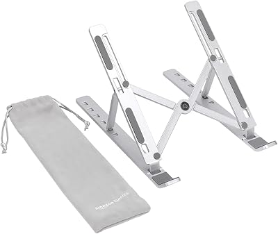 Amazon Basics Laptop Stand 6-Angle Adjustable 10-15.6 in Silver