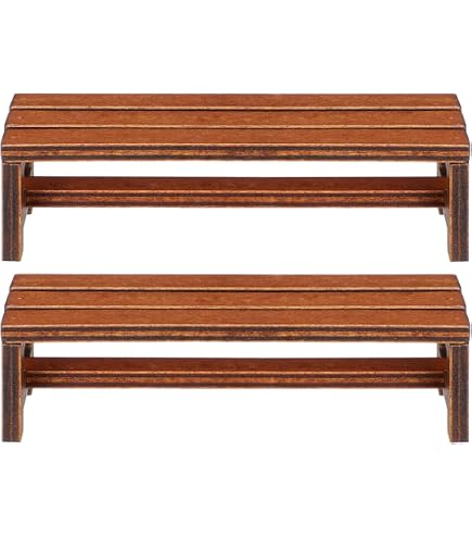 Banc De Parc Miniature – Échelle 1:75 – Modèle ABS – Décoration Jardin, Train, Maison De Poupée – Accessoire De Scène
