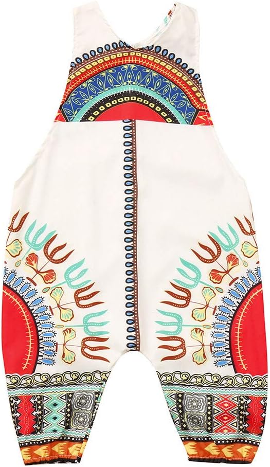 Hengzi Jumpsuit for (0-3Y) Baby, Summer Theme Activities Autumn Halloween Toddler Kid Baby Girl African Print Sleeveless Romper Hair Band Jumpsuit Clothes