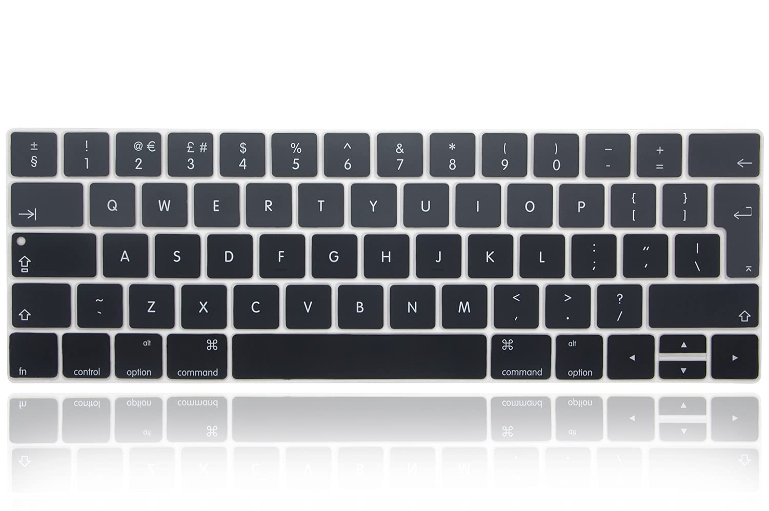 XHLWZR EU/UK English Language Silicone Keyboard Cover Skin for MacBook Pro Touch Bar 13-inch 15-inch(A2159,A1989,A1990,A1706,A1707)(2019 2018 2017 2016) European Layout Protective Skin,Gradient Gray