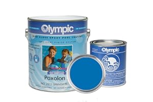 KELLEY TECHNICAL COATINGS Olympic Pool Paint - Poxolon 2 - Spanish Blue - 1 Gallon - two-part epoxy swimming pool paint - high-gloss tile like finish for plaster, fiberglass, steel and aluminum pools.