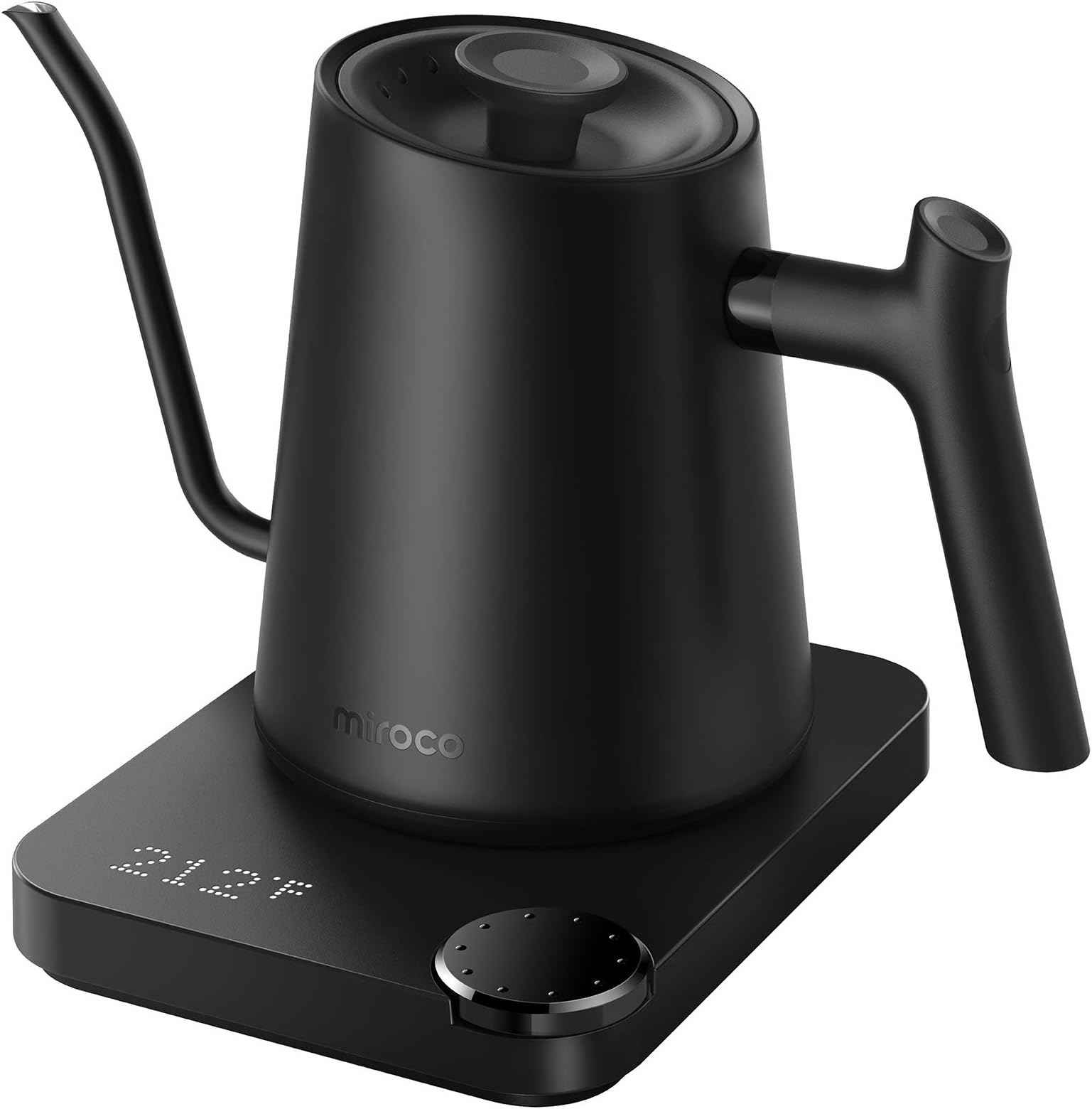 Miroco Gooseneck Electric Pour-Over Kettle, Temperature Variable Kettle for Coffee Tea Brewing, 0.9L Stainless Steel Kettle, Temperature Holding, Built-in Stopwatch