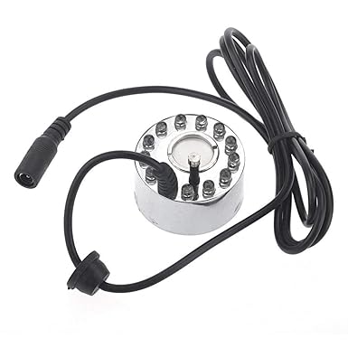 Queta 12 LED Ultraschall Nebel Hersteller Maschine Vernebler Zerstäuber Nebelerzeuger Luftbefeuchter geeignet für Wasser Teic