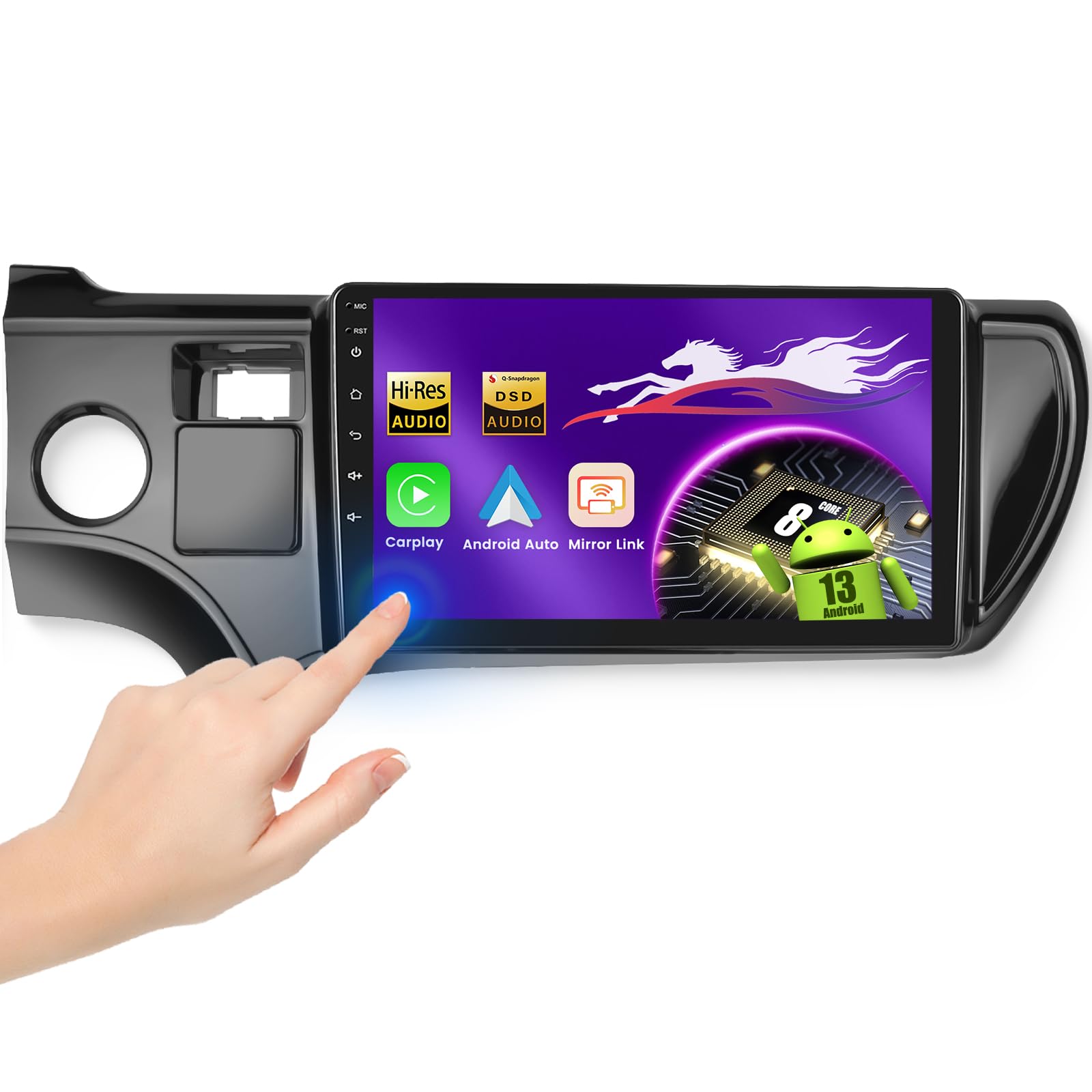 Photo 1 of Android Car Stereo for Toyota Prius C 2012 2013 2014 with Qualcomm 8-core 4G+64G 5G WiFi, 9 Inch 1280P Touchscreen Car Radio Carplay Android Auto BT5.1 DSP/Hi-Res Audio SWC GPS Backup Camera