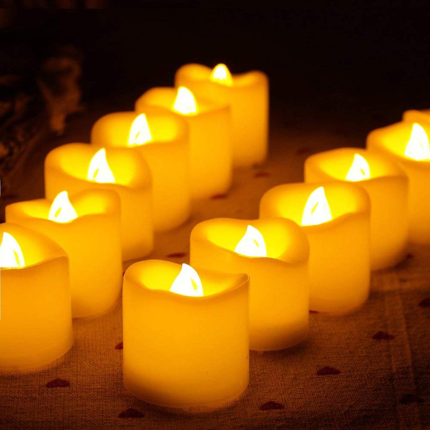 NOVELTY PLACE Flameless LED Votive Candles Longest Lasting Battery Operated Flickering LED Tealight Candle for Wedding Party and Holiday (Pack of 12) - Image 4
