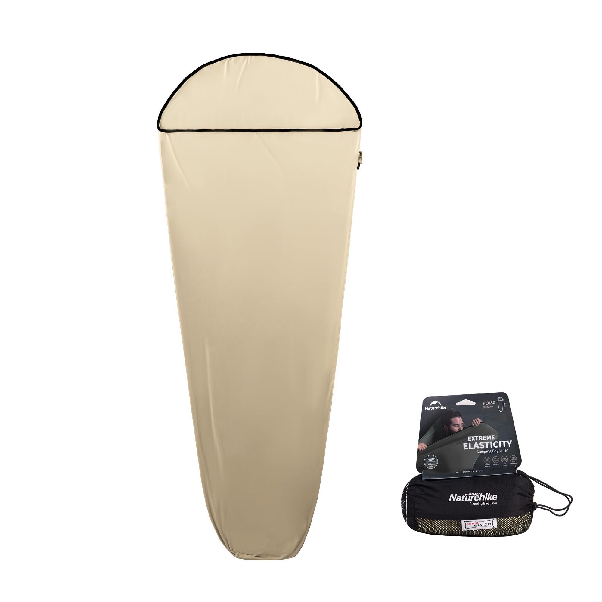 Naturehike インナーシーツ シュラフ トラベルシーツ シュラフライナー 超軽量 コンパクト 高い弾性 肌触り良い 速乾 保温 吸湿 丸洗い可能 アウトドア キャンプ ホテル 山小屋 防災 寝袋内 室内 車中泊 収納袋付き商品画像