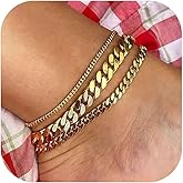3PCS Ankle Bracelets for Women 14k Gold Plated Stainless Steel Anklets for Women Waterproof Silver Cuban Link Anklets Layered Plus Size Ankle Bracelet Silver Jewelry Set Women Gift