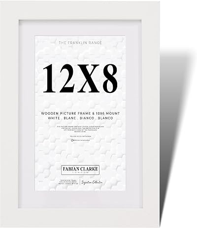 Fabian Clarke London 12x8 White Frame with 10x6 Mount, Portrait or Landscape