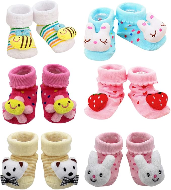 HIAME 6 Paires chaussettes bébé antiderapantes garçon ...