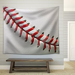 Baseball Detail - Fabric Wall Tapestry Home Decor - 51x60 inches