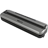 NESCO VS-74S Vacuum Sealer Machine – 3 Modes, Built-in Cutter, Soft Vacuum for Fragile Foods, External Canister Port, 20 Vacuum Bags Included, Compact Design