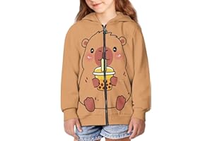 WELLFLYHOM Zip Up Girls Hoodies Graphic 6-16 Long Sleeve Sweatshirt Kangaroo Pocket Full Zip Kids Sweater Top