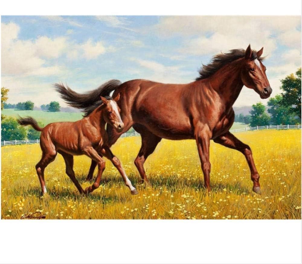 yangww Jigsaw Puzzle 1000 Pieces Adult Child Diy3D Set Puzzle Running Horse Classic Jigsaw Wooden Toy Puzzle Unique Gift Home Decoration，75x50cm