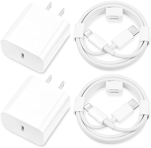Cables - iPhone Charger Fast Charging,[MFi Certified] 2Pack 20W Type C Fast Charger Block with [10FT&6FT] USB C to Lightning Cable Compatible for iPhone 14/13/12/11 Pro Max/Xs Max/XR/X,iPad