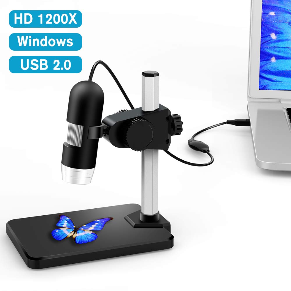 USB 2.0 Digital Microscope, DEPSTECH 1 to 1200X Magnification Endoscope, 5X  Zoom Mini Inspection Camera with 8 Adjustable LED Lights, Working with  Win7/8 ...