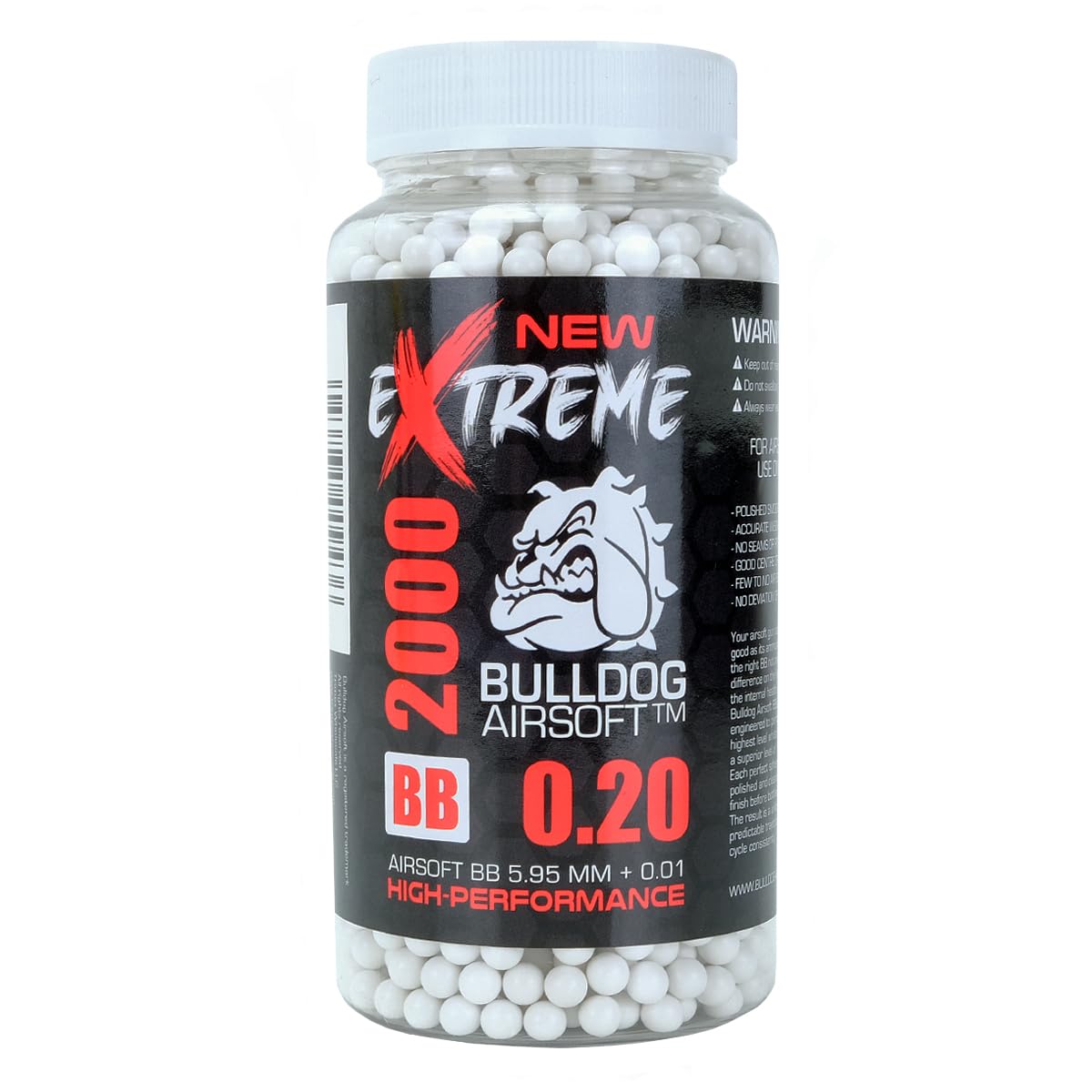 Bulldog Airsoft BBs Extreme Bulldog 6MM 0.20g White 2000 Airsoft BB Pellets