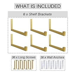 OVOV 6 Pack Heavy Duty Shelf Brackets Wall Mounted
