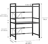 Multibao 3 Tier Expandable Microwave Rack Shelf - Black, Adjustable view 2