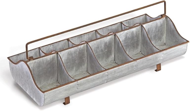 Amazon Com Chicken Feeder Planter Galvanized Zinc Garden