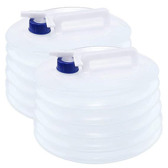 2x Faltkanister & faltbarer Camping Wasserkanister mit 5 Liter Wassertank – Outdoor Falt-Kanister, Wasserspender, Trinkwasser