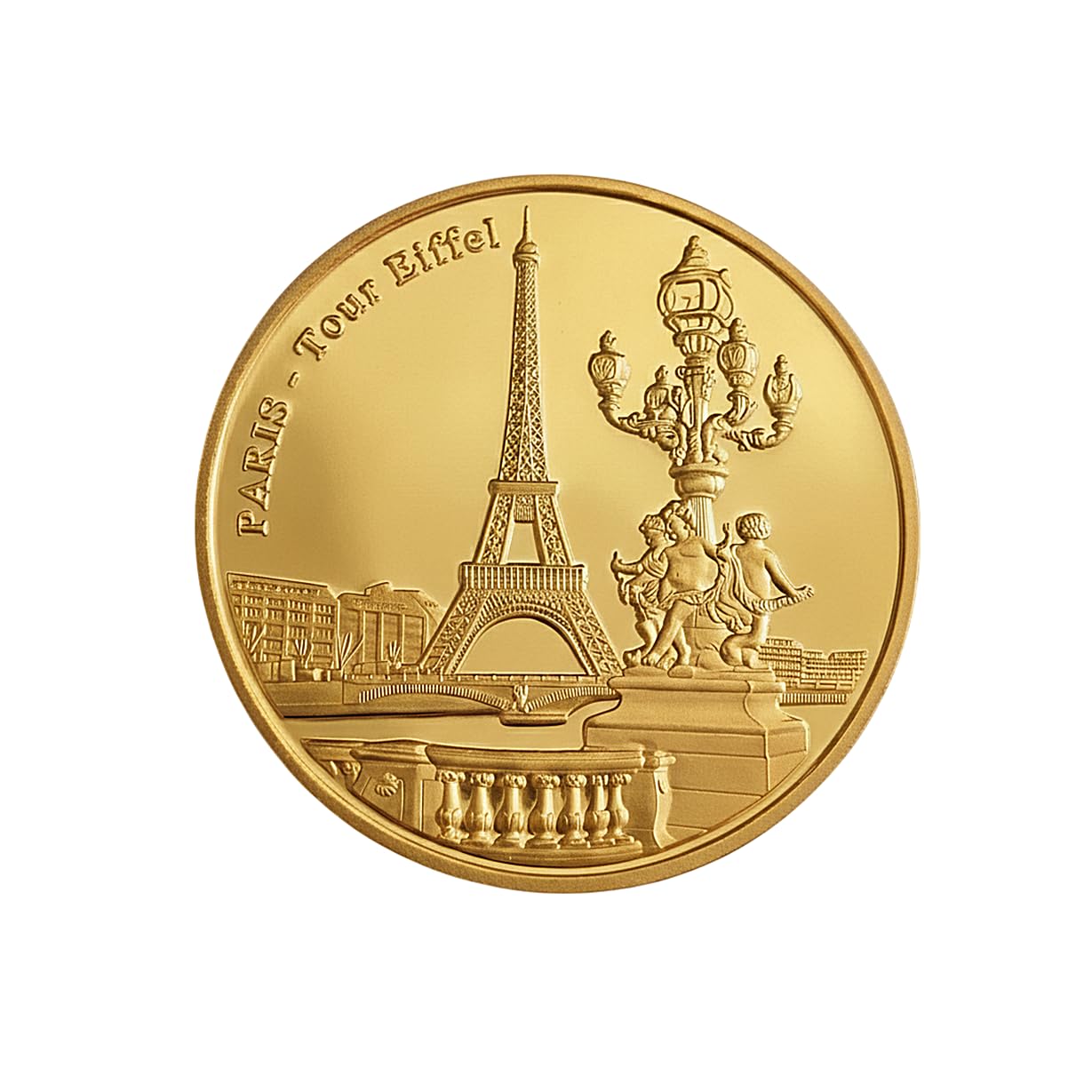 Eillwin Paris Eiffel Tower Commemorative Medal - 40mm Souvenir Coin - Exposition Universelle 1900 France Travel Collectible Gift