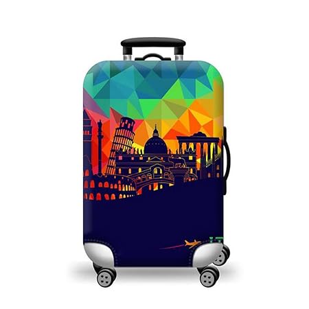 Dwayne C Fabric Covered Printed Luggage Protective Travel Accessories Waterproof Suitcases Protector Cover (Medium)