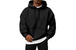 EFAN Mens Oversized Hoodies Fall Sweatshirt Winter Fleece Hooded Collar Drawstring Pullover With Pockets